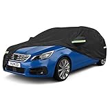 NEVERLAND Talla XXL Universal Funda para Coche Auto en 420D Oxford Impermeable Anti-UV Negro 530x200x150CM