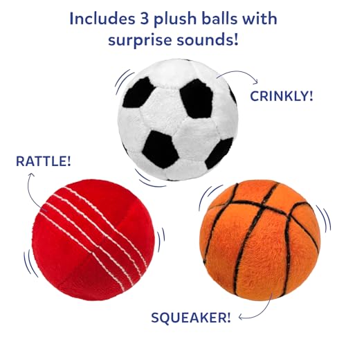 Image of Skillmatics Plush Sports Bag Playset (3 Pc) - Soft Sensory Balls