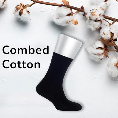 Cosyfeel® Women Crew Socks 4-Pair Soft Eco-Friendly Cotton Material Durable with Seamless Toe Suitable for all 4 Seasons4