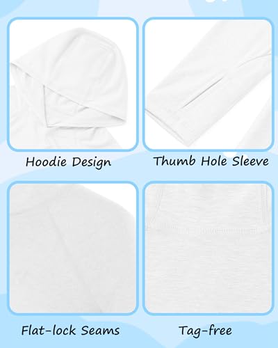 Roadbox Boys Rash Guard Hooded Shirt, Kids UPF 50+ Long Sleeve Hoodie, Youth UV Sun Protection Fishing Beach Shirts4