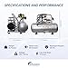 California Air Tools 2010ALFC 1.0 HP Ultra Quiet and Oil-Free Air Compressor, 2 Gallon Aluminum Tank, 60 dBA Noise Level, Industrial Series