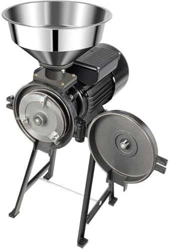 2 in 1 Electric Grain Grinder Mill - Commercial Wheat & Feed Mill Crusher, Dry Grinder with Funnel for Grains, Corn, Spices, Rice & More - Perfect for Home & Kitchen Use