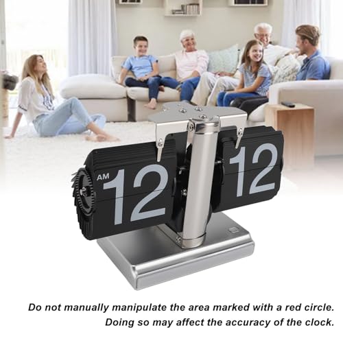 Retro Black Flip Clock with LED Light for Home and Office