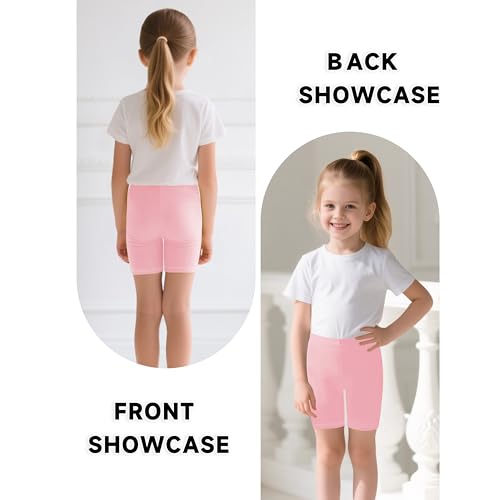 6 Pack Girls Dance Shorts Breathable Bike Shorts for Sports Play Underdress 3-12Y3