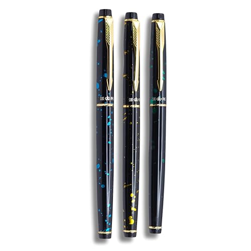 Image of Venti Fountain Pen - Metal Luxury Pen, Schmidt Nib (Medium), Best Pen Gift Set for Men & Women, Professional, Executive, Office, Nice Pens,Return Gift (F621-Marble Blue)