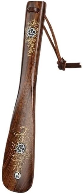 Shoe Helper 22cm Exquisite Plum Blossom Pattern Household Shoe Wearer Light Luxury Wooden Spoon Punch Design Portable