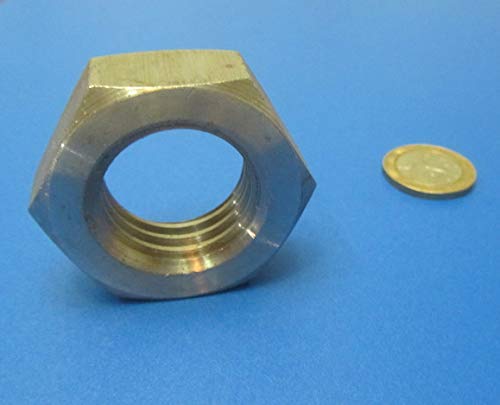18-8 Stainless Steel Hex Nut 1 1/8"-7 Thread x 1-11/16" W x 36/64" H 3 Pcs