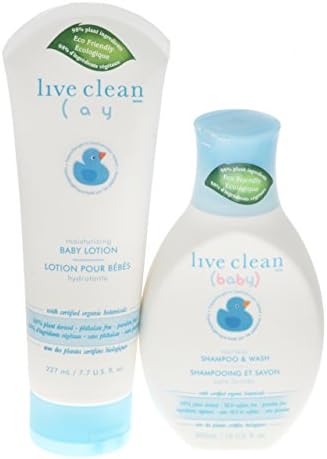 Live Clean Baby Eco Friendly Tearless Shampoo & Wash Plus Baby Lotion