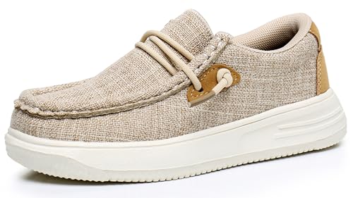 Apakowa Kids Boys Girls Loafers Slip-On Lightweight Comfortable Shoes (Toddler/Little Kid/Big Kid) Brown cover