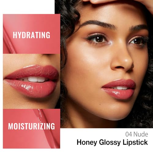 Image of Nude Honey Lipstick Tinted Lip Balm - Shine Moisturizing Lipstick for Women, Natural Nourishing Hydrating Lip Color Gloss Stain for Dry Lips, Tint Sheer Lightweight Makeup, Vegan - 1Pc #04 Nude