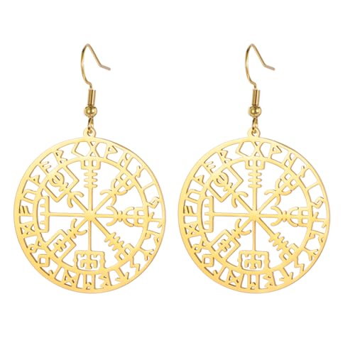 Amaxer Vegvisir Kompass Ohrringe für Frauen Edelstahl Wikinger Amulett Nordic Vegvisir Rune Talisman Schmuck baumeln Tropfen Ohrringe, Einheitsgröße, Edelstahl, Kein Edelstein Amaxer Vegvisir Kompass Ohrringe für Frauen Edelstahl Wikinger Amulett Nordic Vegvisir Rune Talisman Schmuck baumeln Tropfen Ohrringe, Einheitsgröße, Edelstahl, Kein Edelstein