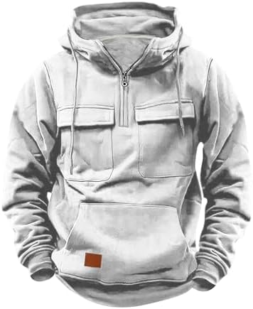 SHAOBGE Tactical Hoodies for Men 2024 Quater-Zip Pullover Vintage Sweatshirt Casual Long Sleeve Cargo Hoodies with Pocket SHAOBGE Tactical Hoodies for Men 2024 Quater-Zip Pullover Vintage Sweatshirt Casual Long Sleeve Cargo Hoodies with Pocket
