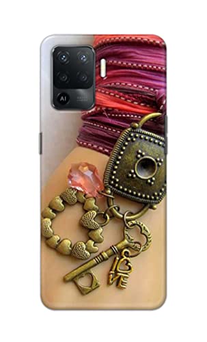 Image of Girl Hand with Keychain Hard Back Case Cover for Oppo F19 Pro Back Cover -(J5) VNS2228