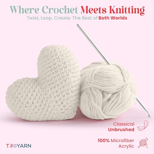 Image of Yarn for Crocheting & Knitting - 4 Skeins (4x383 Yds) (105062 - Light Cream) Crochet Yarn - 100% Microfiber Acrylic Yarn - Knitting Yarn for Craft Projects