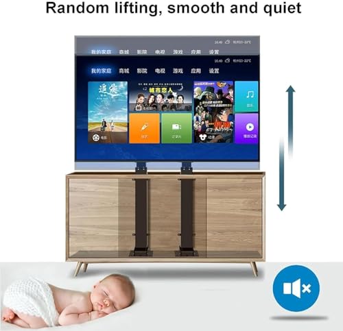 Support TV reglable de plafond avec telecommande et mecanisme de levage electrique fluide - 6