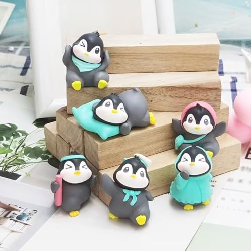 Image of CraftVatika Miniature Showpiece Birthday Gift for Girls Kids, Penguin Showpiece Set of 6 for Home Decor Items, Car Dashboard Items, Table Decoration Items, Valentine Day Gift for Girlfriend
