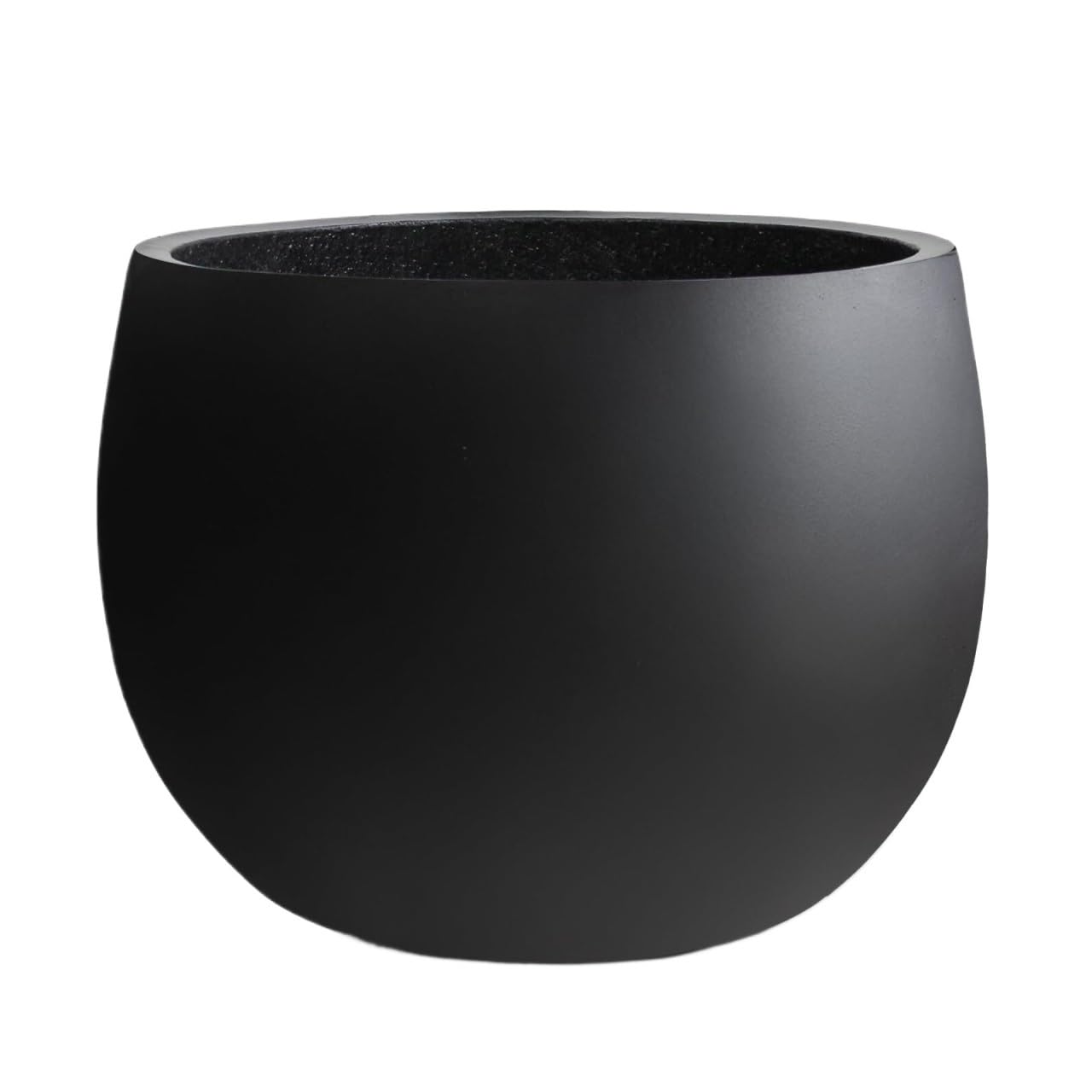 Grand pot de fleurs en ciment noir haut de gamme pour intérieur chic