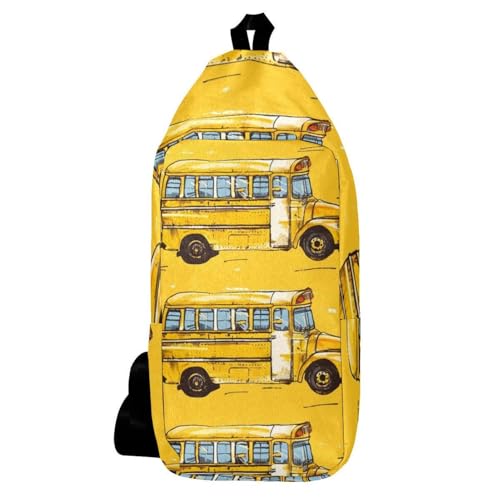 Sac à dos bandoulière Old Yellow School Bus multicolore 16x36.5cm