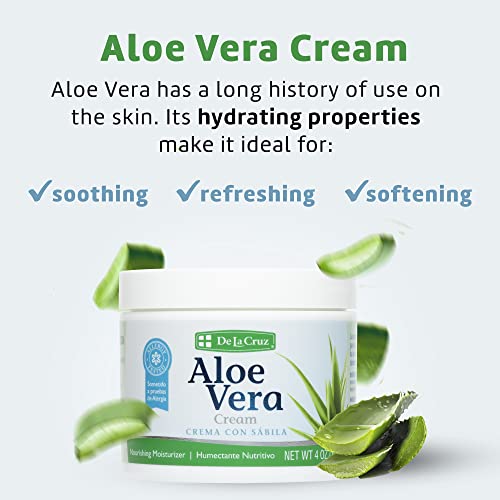 De La Cruz Aloe Vera Face Moisturizer - Natural Aloe Cream For Face, Hands And Body, 4 Oz #TOP2