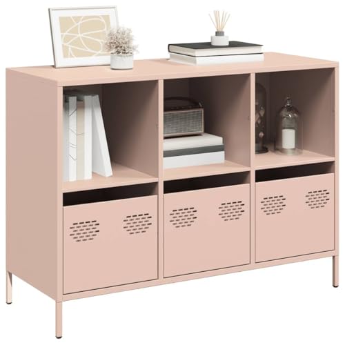 Mimdixy Buffet - Armario de esquina para cocina, color rosa, 101,5 x 39 x 73,5 cm, acero laminado en frío, para salón, comedor y pasillo, se puede montar rápidamente
