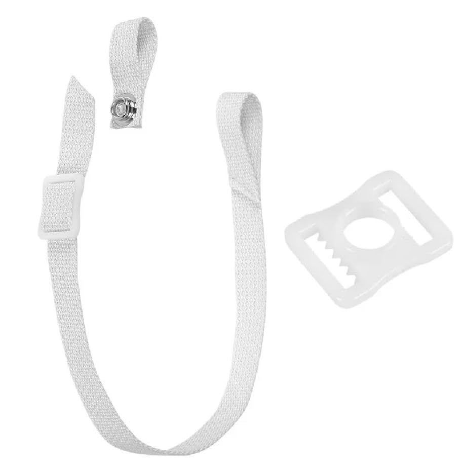 TronX Hockey Helmet Chin Straps w/Single Snap (White)