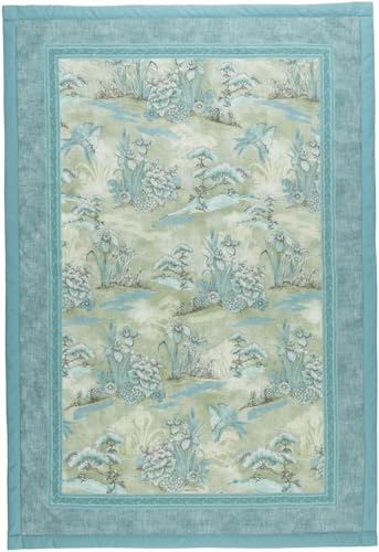 Bassetti ACQUAFORTE 9333421 - Plaid de algodón 100% en Color Verde V1, tamaño: 135 x 190 cm