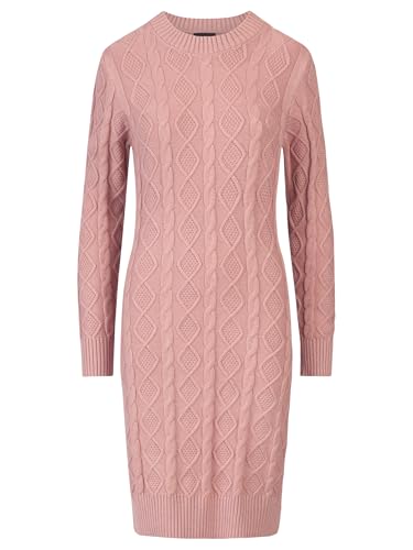 APART Strickkleid mit Strukturmuster und Rundhalsausschnitt, Mauve, 44