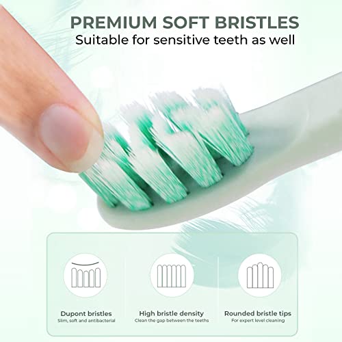 Image of beatXP Vibe Electric Toothbrush for Adults with 4X Plaque Removal|Rechargeable Electric Toothbrush with 2 Brush Heads & 5 Cleaning Modes|40000 strokes /min with Long Battery Life Green