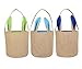 KEFAN, Confezione da 3 cestini pasquali in Iuta con Orecchie da Coniglietto Pasquale, 20,3 x 20,3 x 22,9 cm Coniglietto (Bunny) Verde+Blu+Blu Navy