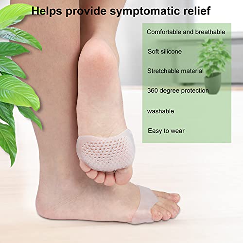 Image of Metatarsal Pads 12 Pack Ball of Foot Cushions for Women and Men Soft Gel Foot Pads Pain Relief Forefoot Pad, White