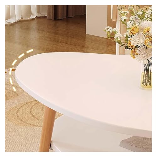 Petite table basse avec étagère double rangement bois salon rectangulaire - 6