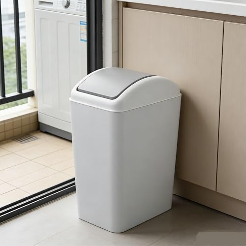 Poubelle avec couvercle vert petit modèle bac à déchets plastique portable - 6