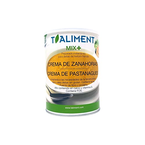 T Aliment MixPlus | Comidas para Disfagia para Personas con Dificultades de Masticación y Deglución | Dieta de Textura Blanda | Crema de Zanahoria | 600 gr