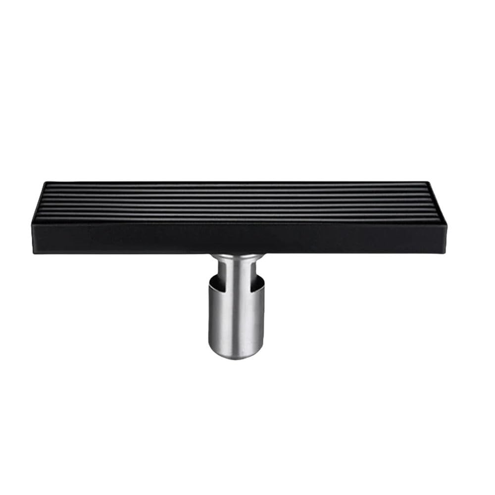 Drain de douche linéaire noir mat de 20 à 80 cm en acier inoxydable 304 pour salle de bain