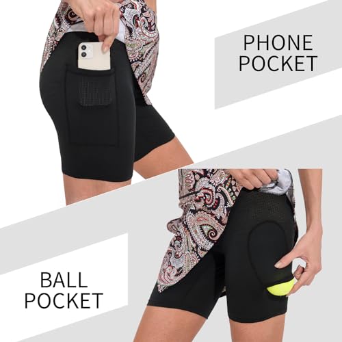 Image of M MOTEEPI Modest Knee Length Skorts Skirts for Women Tennis Athletic Golf Skort with Pockets UV Protection High Waist