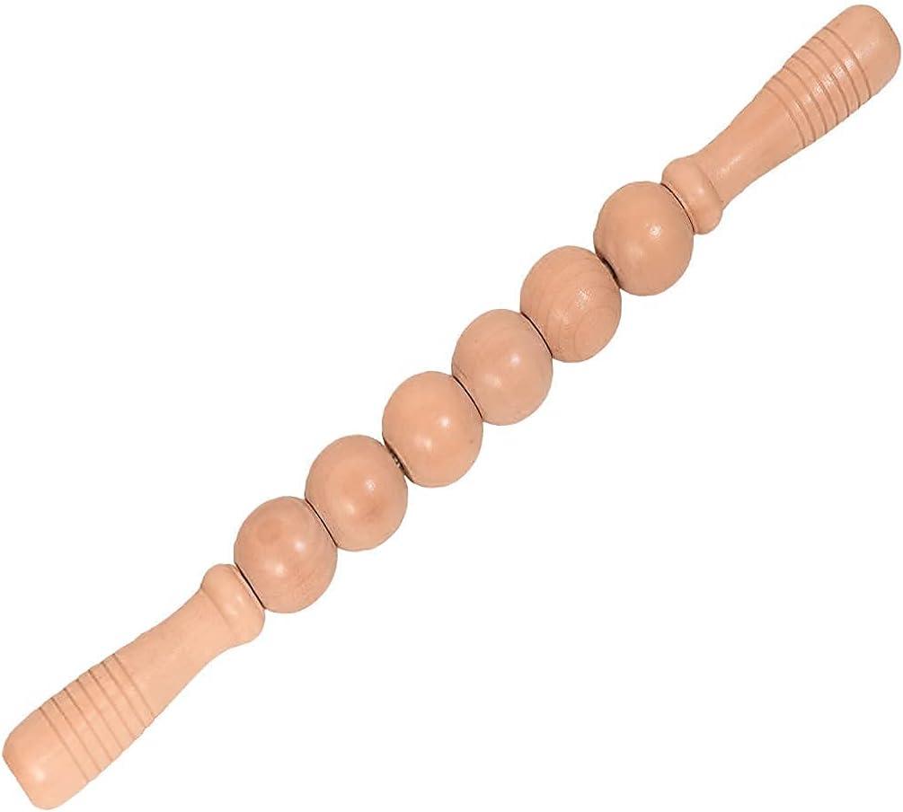 Wooden Muscle Massage Stick Roller, Handheld Massager Stick for Cellulite Reduction, Manual Physical Therapy Massage Tool for Relief Muscle Soreness Cramping Tightness and Body Recovery 15.5 Inch : Health & Household