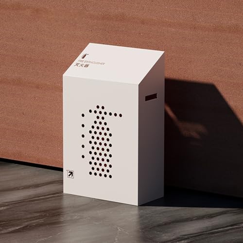Extintor de incendios, Soporte for gabinete de extintor, caja decorativa(White,Size L)