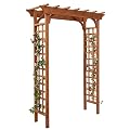 ScienGarden Solid Fir Wooden Garden Arch Premium Outdoor Trellis for Climbing Plants, 83.37”H×61”W×26’’D, Also can be Used for Wedding and Party Decoration