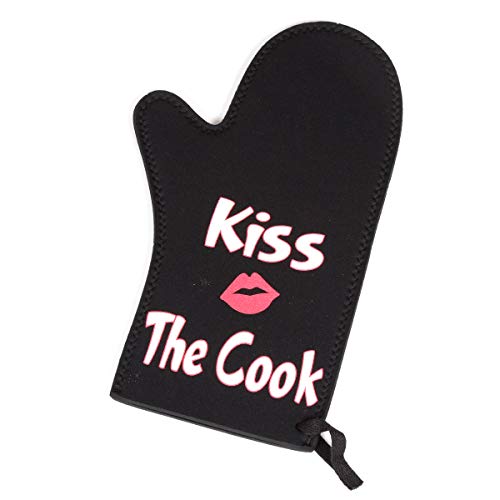 Creative Home Black Neoprene Oven Mitt Glove, Insulated for Cooking Baking BBQ, Heat