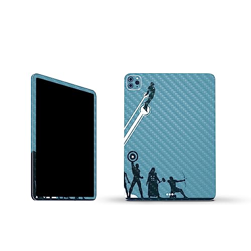 Image of MightySkins Carbon Fiber Skin Compatible with Apple iPad Pro 11 inch M2 4th Gen (2022) Full Wrap Kit - Super Squad | Protective, Durable Textured Carbon Fiber Finish | Easy to Apply | Made in The USA