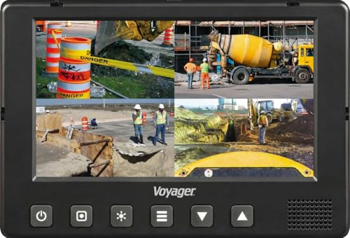 Image of Voyager VOM719WP 7-Inch Heavy-Duty QuadView Observation Monitor, 4 Camera Inputs, 6 Triggers, 12V /24V DC, NTSC /PAL, IPX6 Waterproof, E-Mark Certified