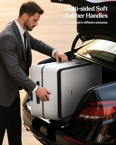 Checked Luggage, 28 Inch Luggage with Spinner Wheels, Large Suitcase with Lightweight PC Hard Shell, Aluminum Frame, Top Opening, YKK Zipper, TSA Lock (White, 1PC) - Image 7