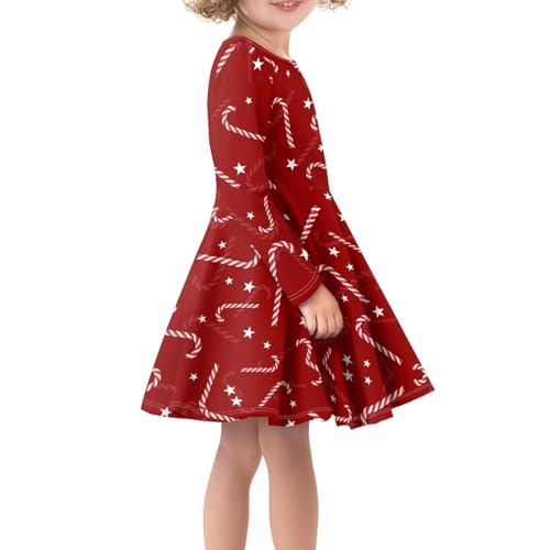 Fisoutleap Girl Christmas Dress Casual Long Sleeve Fashion Skater Dresses for 3-16 Years Teenger4