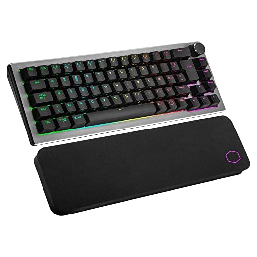 Cooler Master CK721 Clavier Gaming Mécanique - AZERTY FR, Format Compact 65%, Switches Mécaniques TTC Red, Rétroéclairage RGB par Touche, Technologie Hybride sans Fil, Molette de Précision - Gris