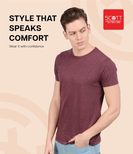 Image of Scott International Men's Regular Fit T-Shirt | Men's T-Shirt | Tees for Man | Tshirt for Men Stylish | Round Neck Tshirt for Man
