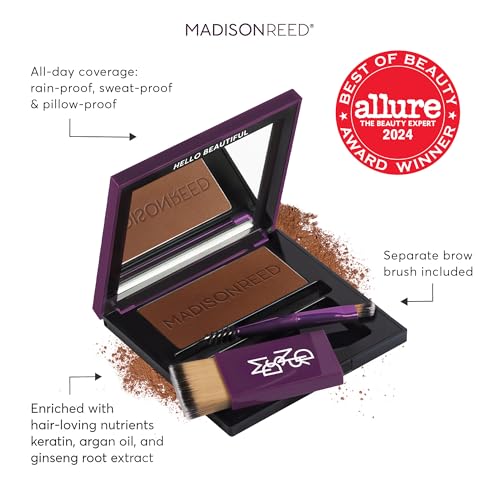 Image of Madison Reed Root Touch Up + Brow Filler, Sienna Auburn Red - Instant Gray Coverage, Fills Brows & Thinning Hairlines, Rain /Sweat /Pillow-Proof, Smart 8-Free, Leaping Bunny Certified, 0.13 oz (60 Uses)