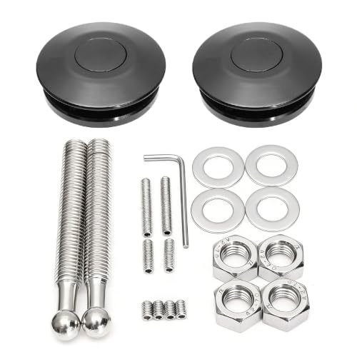 Hood Pins Quick Release Latch Lock Clip Push Button Kit 2.44in/62mm Dia.