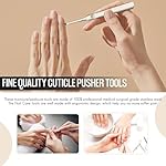 Cuticle Pusher Tools - Professional Nail Cuticle Pusher Cuticle Remover Cuticle Trimmer Ingrown Toenail Lifter Nail Cleaner Dual Sided Stainless Steel Manicure Pedicure Women 4 Pack Set Krisp Beauty - Image 5