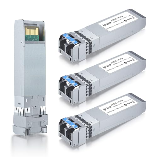 ipolex SFP+ 10GBase LR Singlemode Module, 10G SFP LC 1310nm Fiber Optic Transceiver for Cisco SFP-10G-LR, Ubiquiti UniFi UF-SM-10G, Meraki MA-SFP-10GB-LR, Netgear, Mikrotik and More, up to 10KM, 4Pack