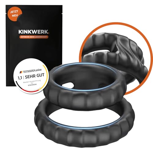 KINKWERK Penisring Dual aus Silikon | Innovativer Cockring & Hodenring | Dehnbares Silikon für Potenzsteigerung & Erektionshilfe | Sexspielzeug für Männer